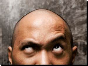 image: bald man thinking